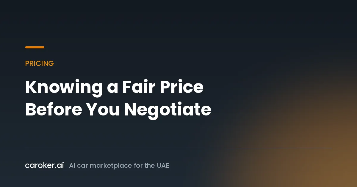 Caroker AI guide: knowing a fair car price before you negotiate