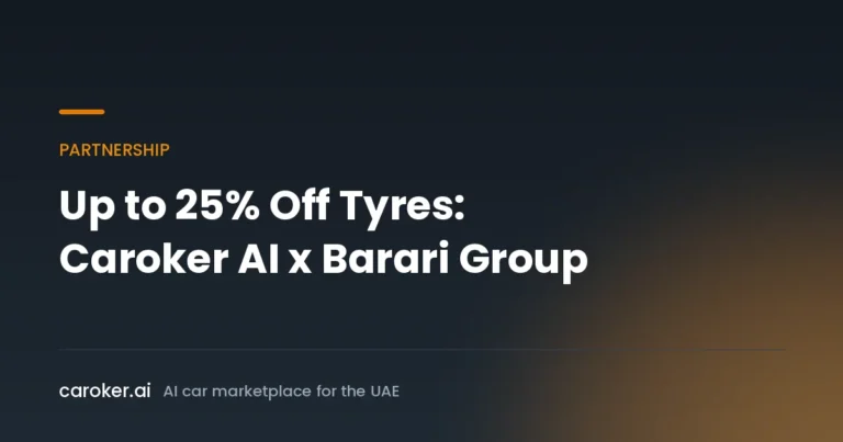 Caroker AI and Barari Group tyre partnership offering up to 25% off
